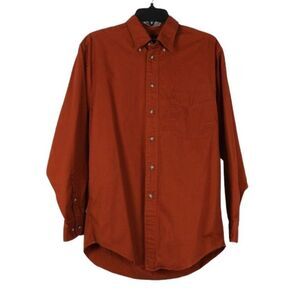 Croft & Barrow Burnt Orange Cotton Long Sleeve Button Down Top Men's S